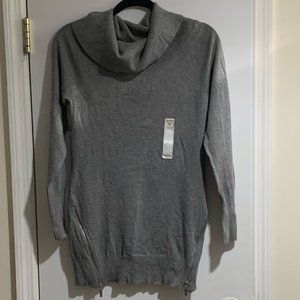 NWT GUESS Cowl Neck Sweater Size L Color Gray Heather